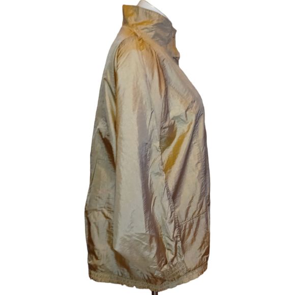 Tudor Court Lined Windbreaker Jacket Gold Women Size 4X - Picture 2 of 7
